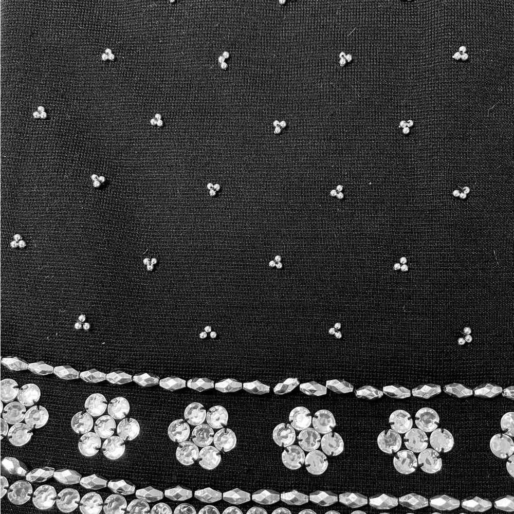 Chic Black Mini Dress with Embellishments. - Picture 3 of 7